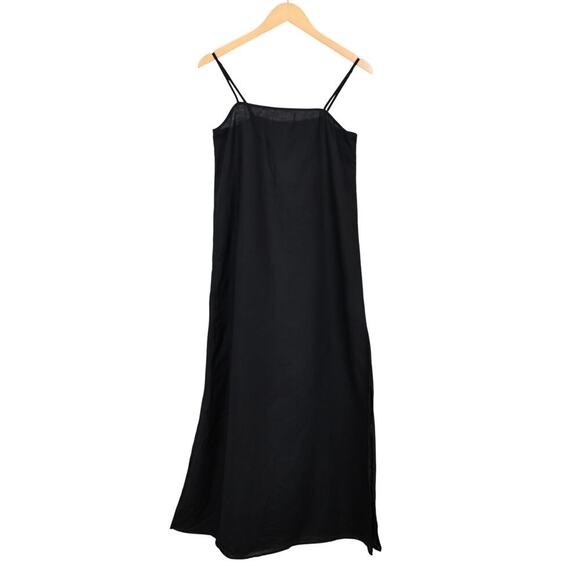 J.Crew Linen Cotton Blend Tie Back Midi Dress Black Size Small - Picture 2 of 8